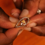 Braided Eye Citrine Ring | 18ch White Gold