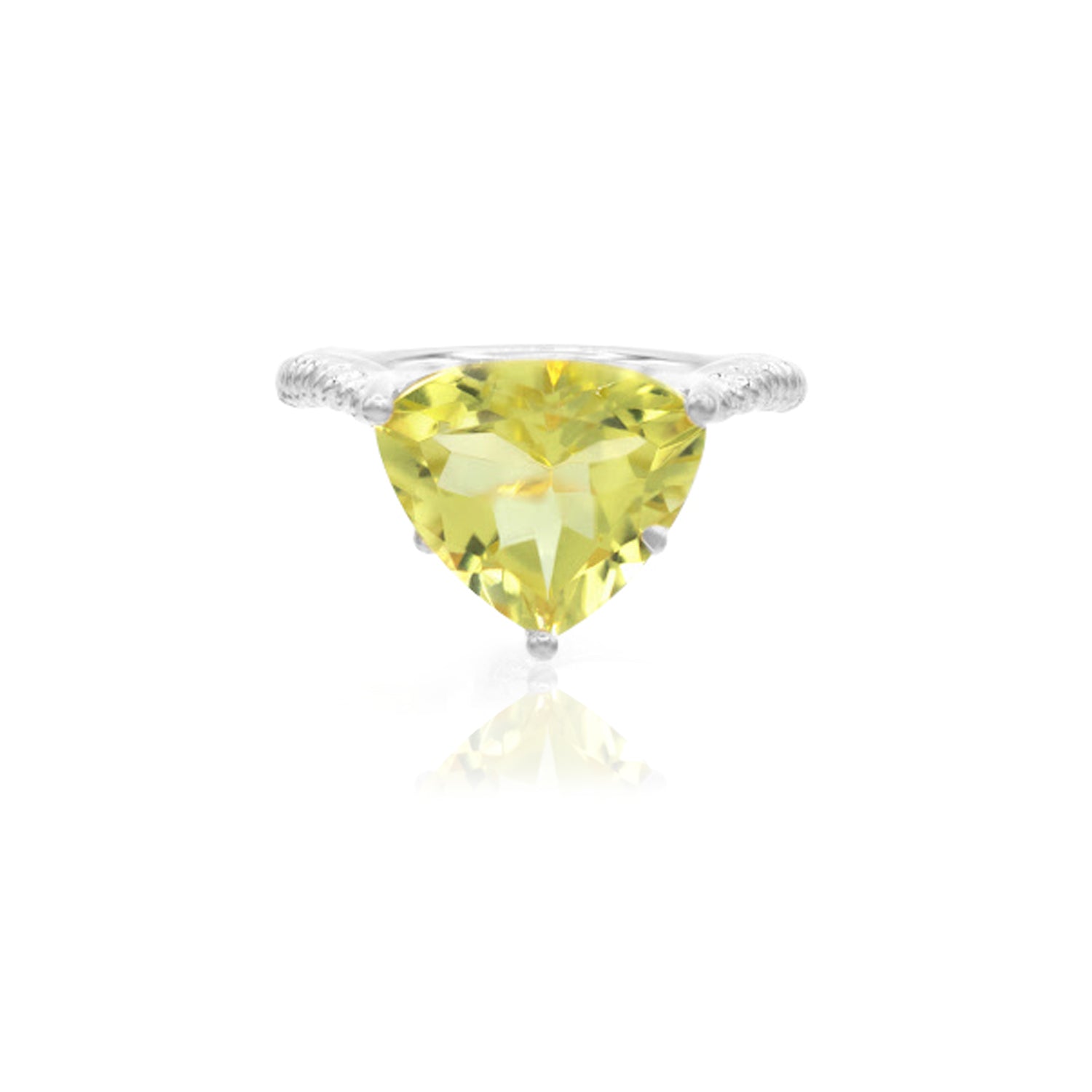 The Higher Vibes Statement Lemon Quartz Ring 18ct White Gold