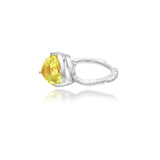 The Higher Vibes Statement Lemon Quartz Ring | 18ct White Gold