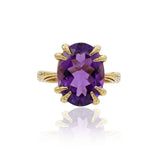 Smooth Scalp Amethyst Ring | 18ct Gold