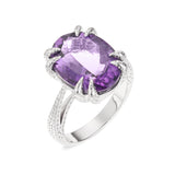 Smooth Scalp Amethyst Ring | 18ct White Gold