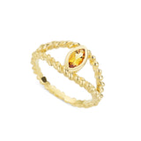 Braided Eye Citrine Ring | 18ct Gold