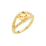 Braided Box Citrine Ring | 18ct Gold