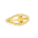 Braided Eye Citrine Ring | 18ch White Gold