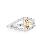 Braided Eye Citrine Ring | 18ct Gold