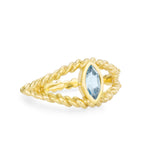 Braided Eye Topaz Ring | 18ct White Gold