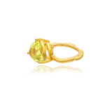 The Higher Vibes Statement Lemon Quartz Ring | 18ct Gold