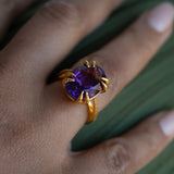 Smooth Scalp Amethyst Ring | 18ct Gold