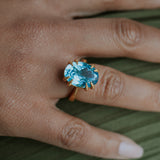 Smooth Scalp Topaz Ring | 18ct Gold