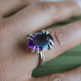 Smooth Scalp Amethyst Ring | 18ct White Gold