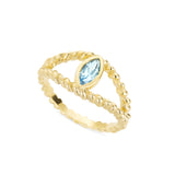 Braided Eye Topaz Ring | 18ct Gold