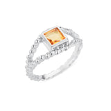 Braided Box Citrine Ring | 18ct White Gold