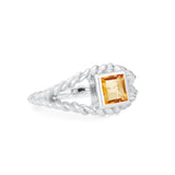 Braided Box Citrine Ring | 18ct White Gold